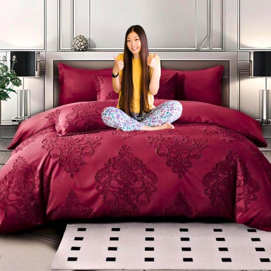 Duvet King Size Set with Duvet Cover 220x240 – 6 PCs Fitted Bed Sheet Set(6FM12)