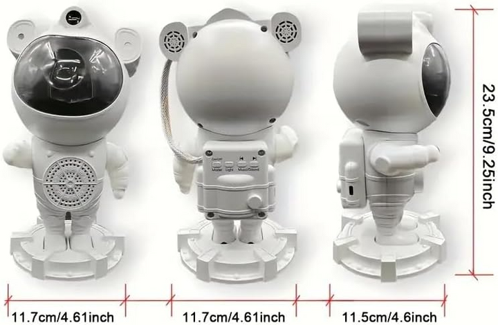 جهاز عرض مجرة رائد فضاء من MOONCEE مزود بإضاءة موسيقى وبلوتوث وجهاز تحكم عن بعد بمنفذ USB