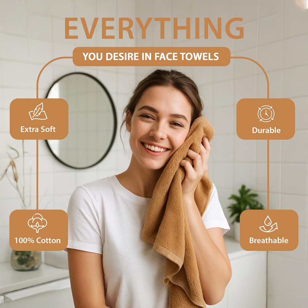 12 Pack Premium Wash Cloths and Face Towels Set (30 x 30 CM) 600 GSM 100% Cotton Soft