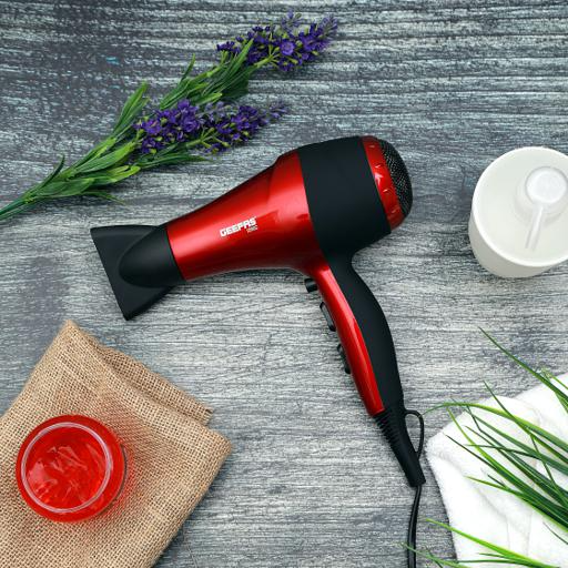 مجفف شعر جيباس، مجفف هواء مع وظيفة التبريد، قوة عالية 2000 واط - أحمر (GHD86018)