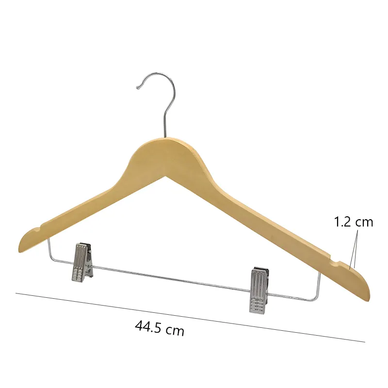MOONCEE 10 Pcs High-Grade Clips Wooden Hangers With 360° Swivel Hook