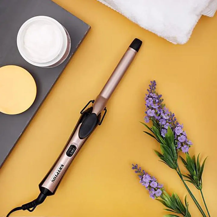 Krypton Hair Curler with Ceramic Coating – 25W, Black & Beige (KNH5360)