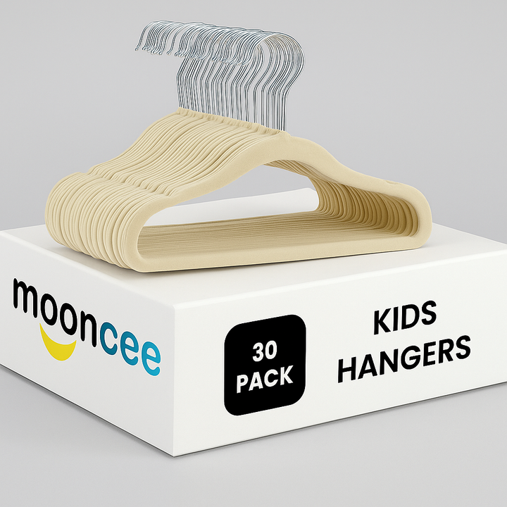 Premium Kids Velvet Hangers- Non-Slip, Ultra-Thin Clothes Hangers with 360° Swivel Hook