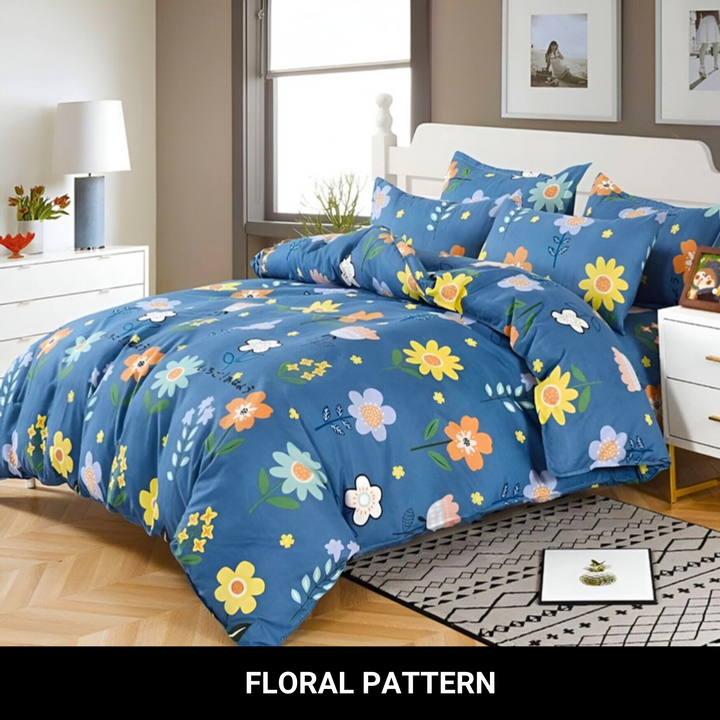 Luxury Bedding Sets 6 PCs with Duvet Cover 220x240 & 4 Pillow Covers (MNC11)