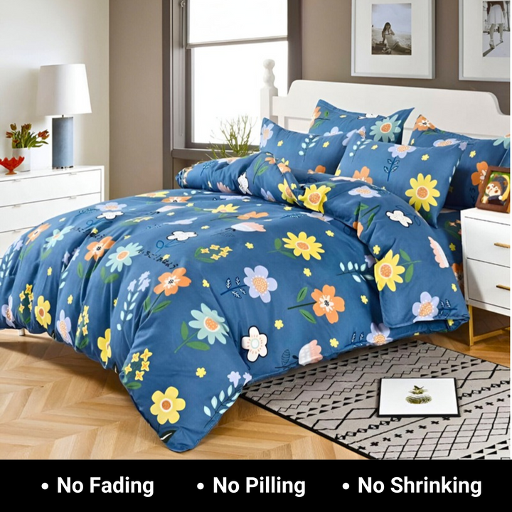 Luxury Bedding Sets 6 PCs with Duvet Cover 220x240 & 4 Pillow Covers (MNC11)