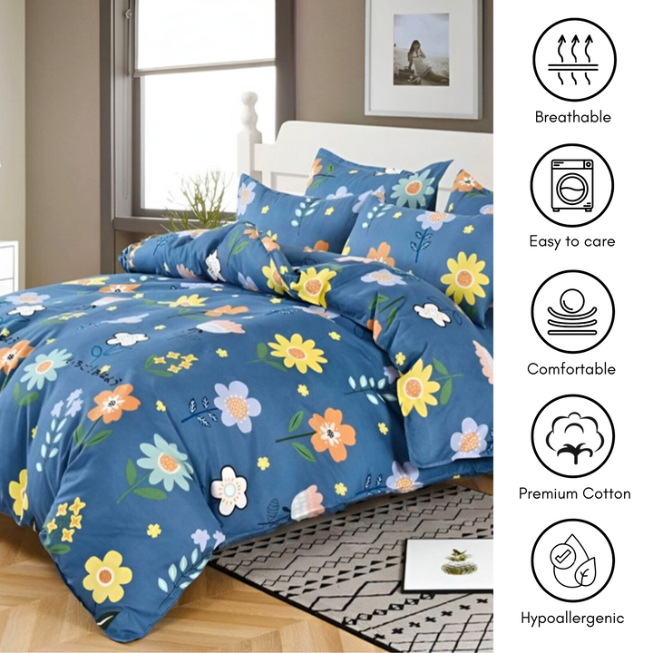 Luxury Bedding Sets 6 PCs with Duvet Cover 220x240 & 4 Pillow Covers (MNC11)