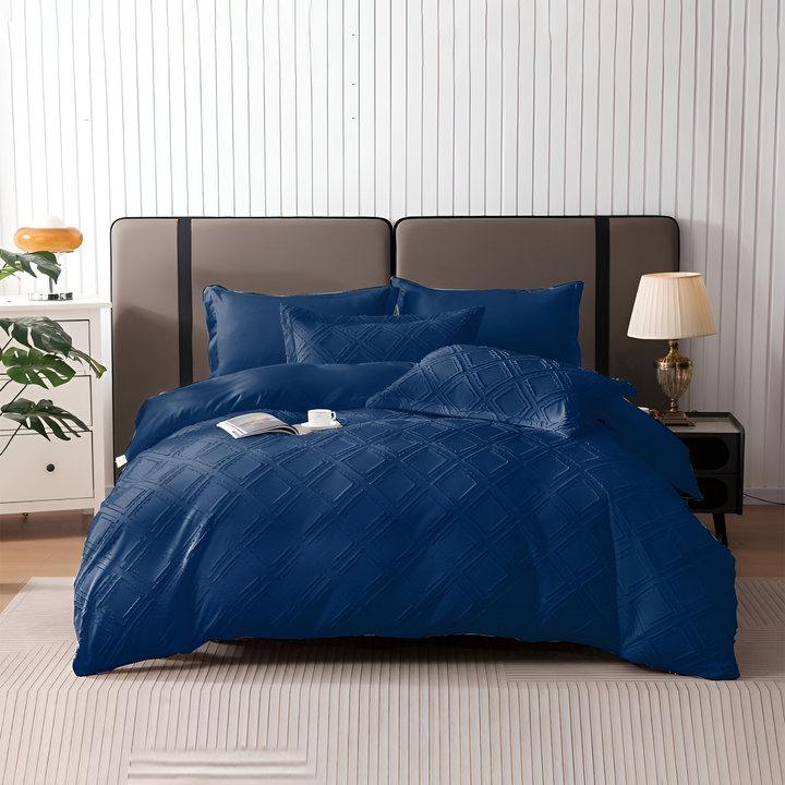 King Bedsheet with Duvet Cover Set 220x240 – 6 PCs King Size Bedsheet Set (6FM35)