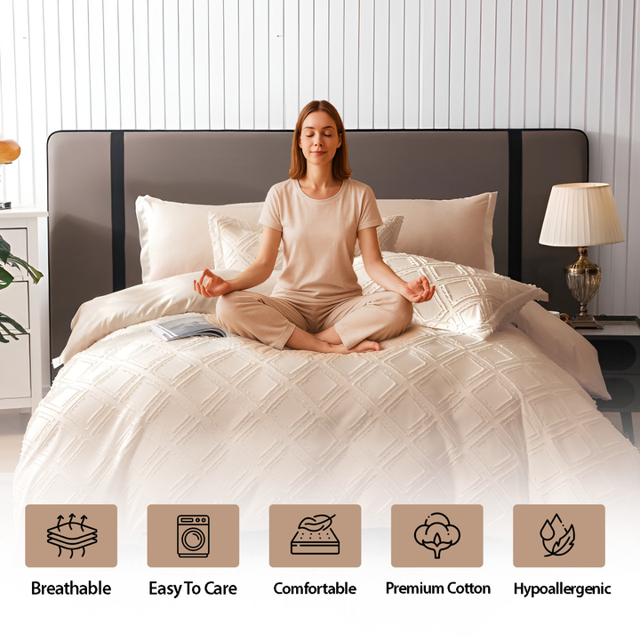 King Size Bed Sheet Set 6 PCs with Duvet Cover 220x240 – Premium Bedding Set (6FM38)