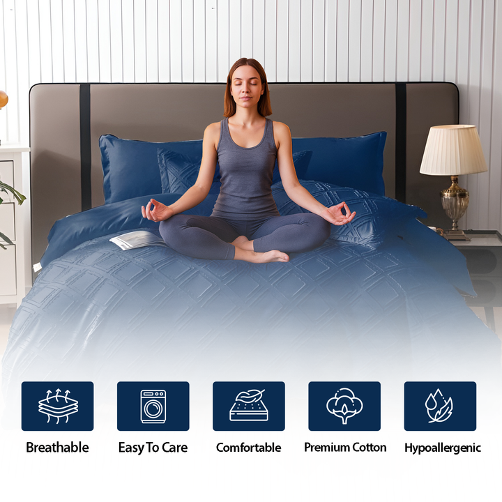 King Bedsheet with Duvet Cover Set 220x240 – 6 PCs King Size Bedsheet Set (6FM35)