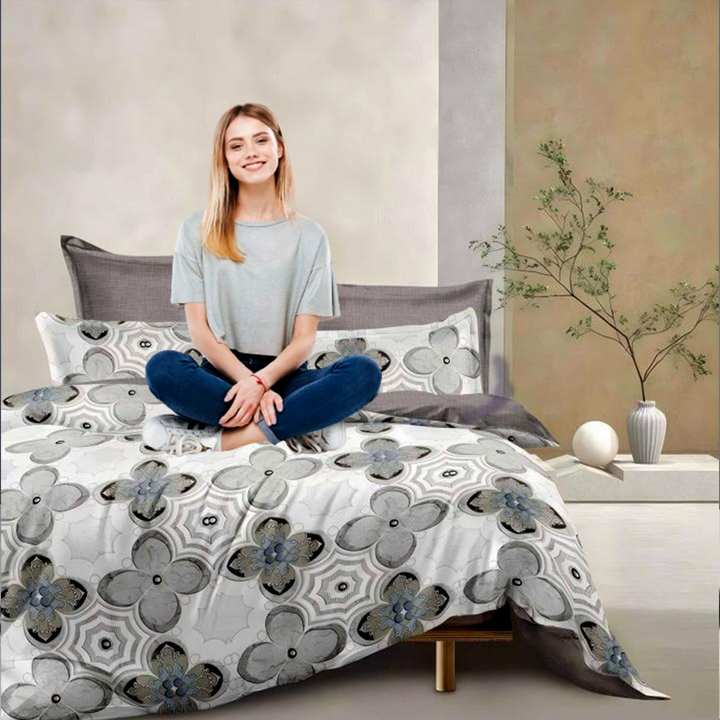 طقم سرير كينج مُجهز، 6 قطع مع غطاء لحاف، 220×240، طقم فراش كينج (6FS15)