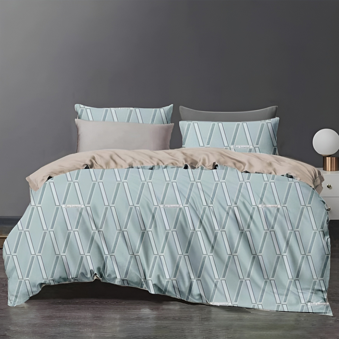 Floral Bedding Set King Size 6 PCs – Fitted Sheet, Duvet Cover & Pillow Covers (6FS92)
