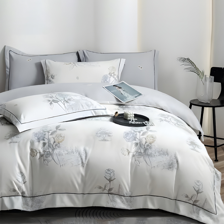 Cotton Bed Sheet Design set 6 pcs with 220x240 Duvet, Fitted Sheet & Pillowcases (6FS78)