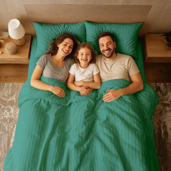 طقم ملاءات سرير مونسيه كينج مقاس 6 قطع مع غطاء لحاف 220×240 (أخضر فاتح)
