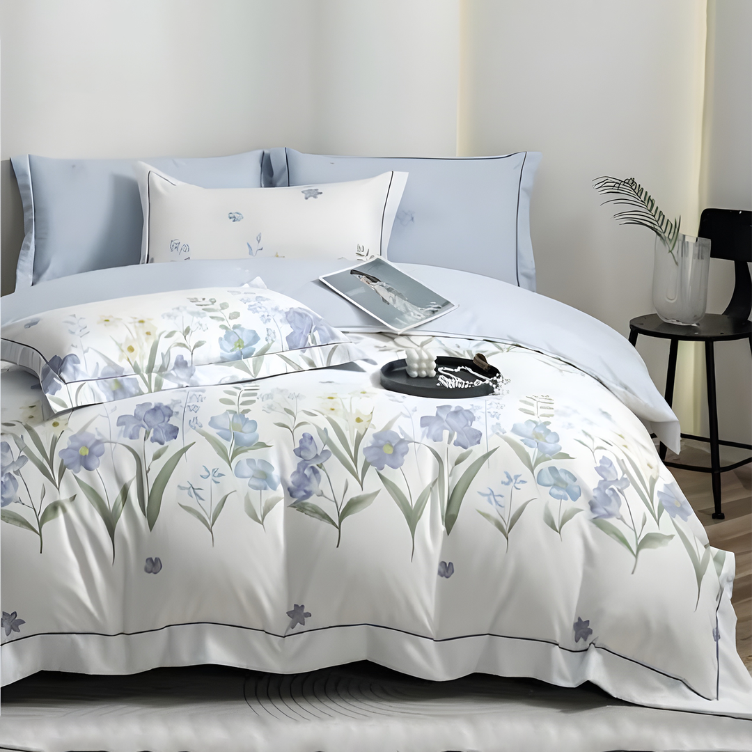 King Size 6 PCs Bed Sheet Set with Fitted Sheets, Duvet Cover & Pillowcases (6FS81)