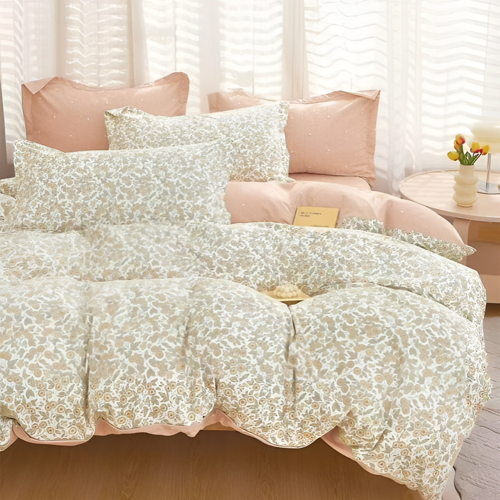 Floral King Bedding Set – 6 PCs with Fitted Sheet, Duvet Cover & Pillowcases (6FS89)