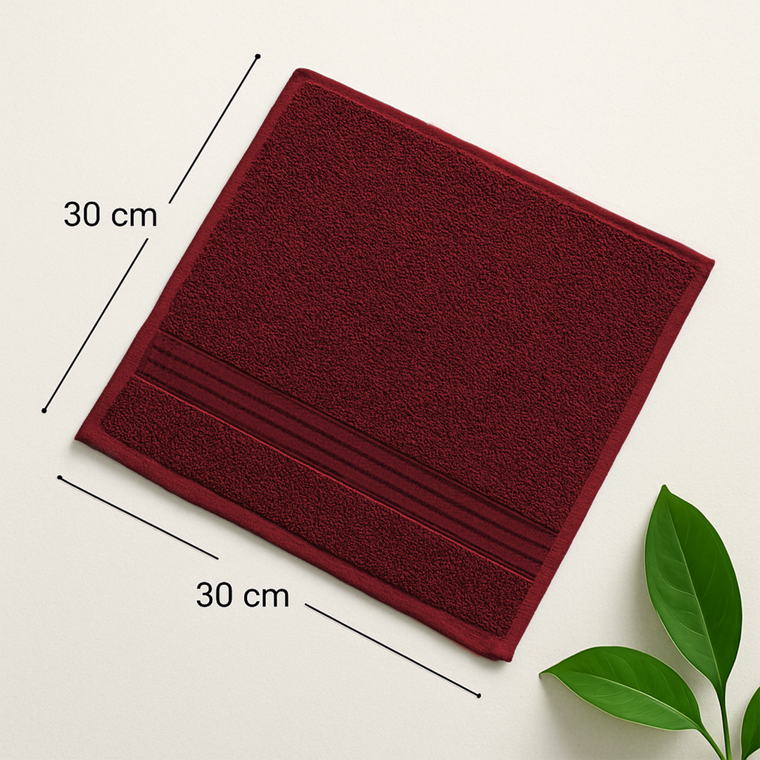 12 Pack Cotton Face Towel Set – Soft & Absorbent Bath Towel Sets (Cherry Red)
