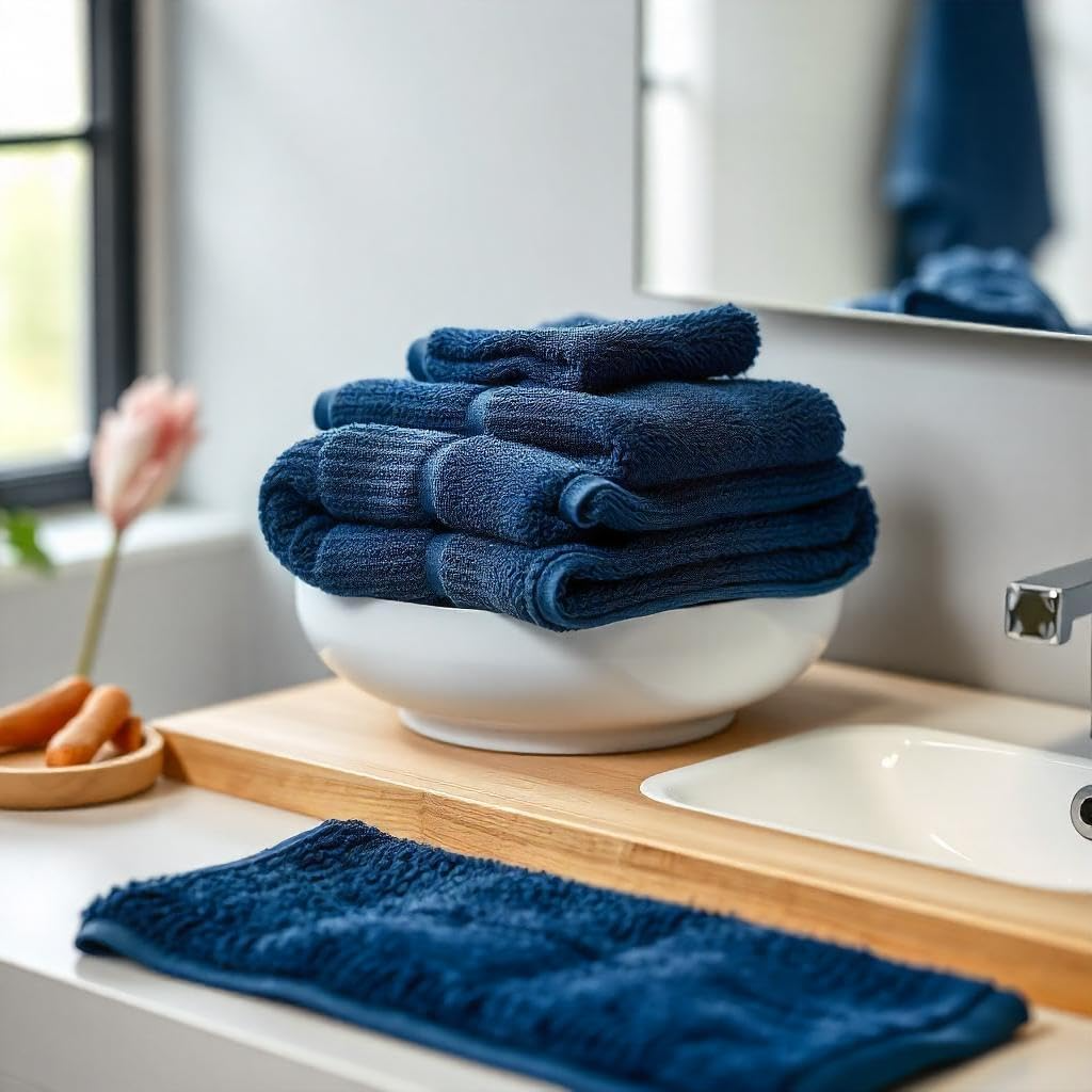 12 Pack Premium Wash Cloths and Face Towels Set (30 x 30 CM) 600 GSM 100% Cotton Soft