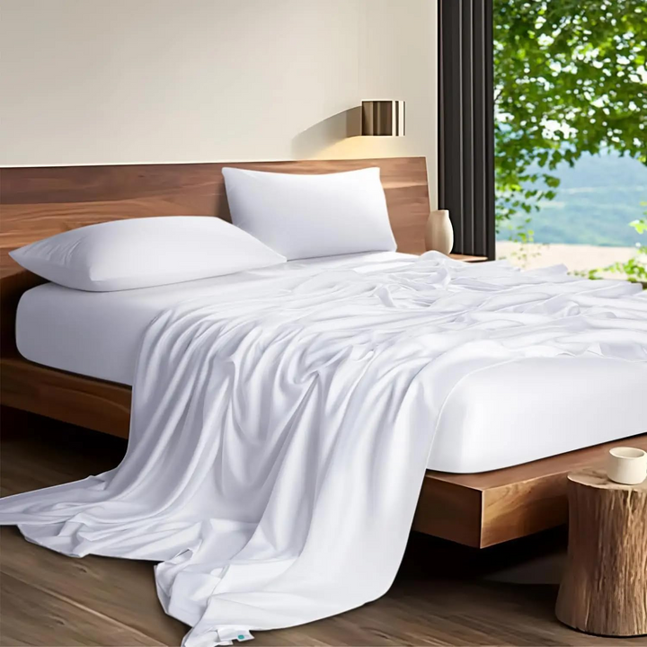 Queen Fitted Sheet 160 x 200 cm – 144 TC, Luxury 100% Long Staple Cotton (White)