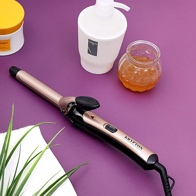 Krypton Hair Curler with Ceramic Coating – 25W, Black & Beige (KNH5360)