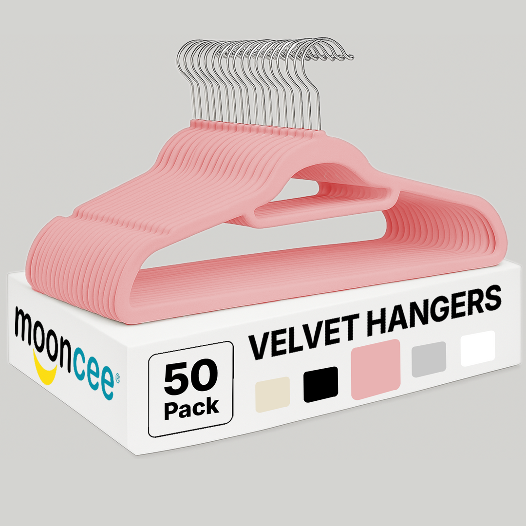 MOONCEE Premium Velvet Non-Slip Hangers – Ideal for Clothes, Coats & Pants