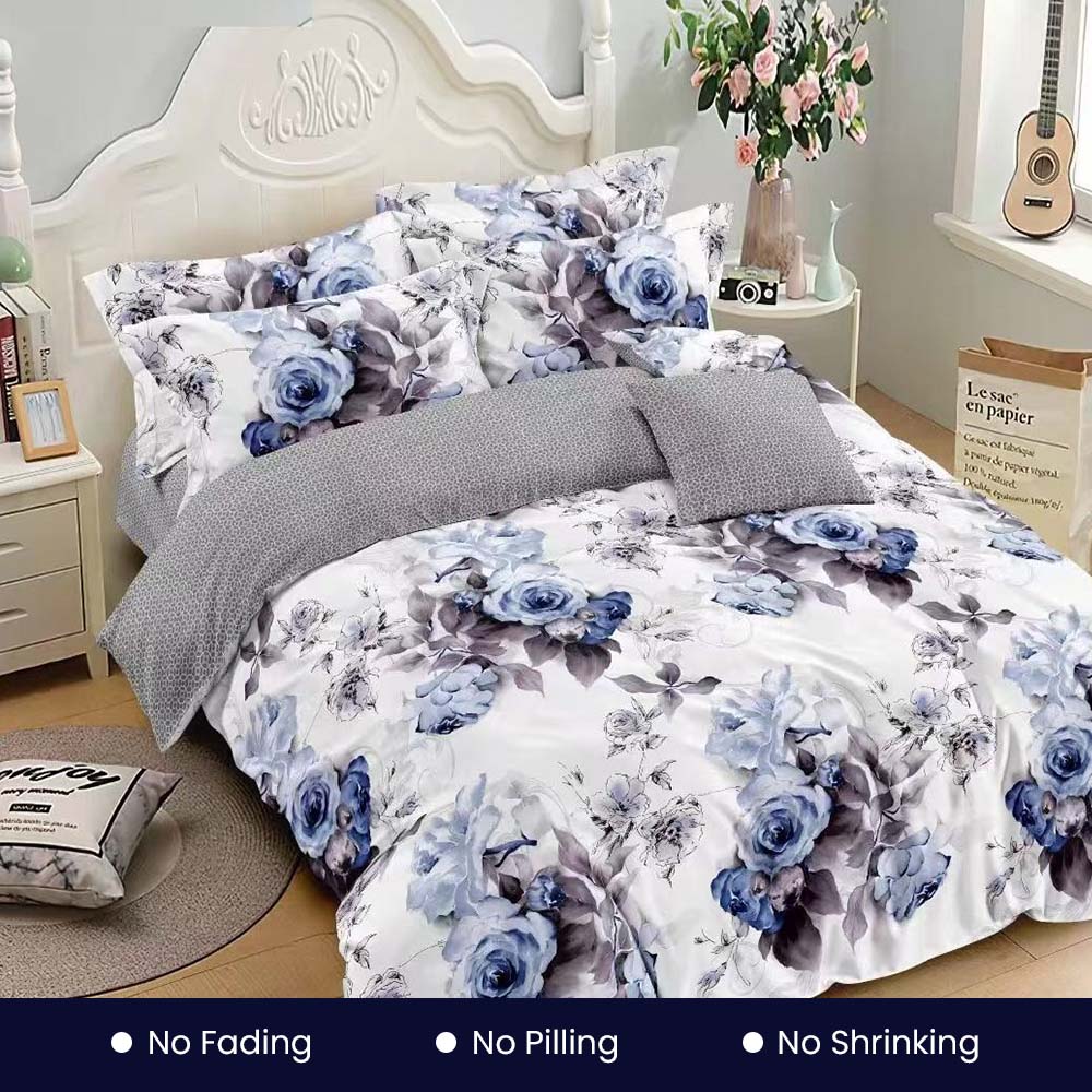 طقم سرير كينج مع غطاء لحاف 220 × 240 – طقم ملاءات سرير ملائمة من 6 قطع (6FS54)