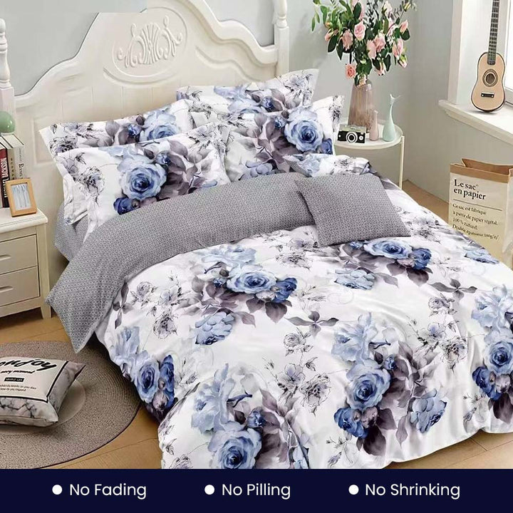 طقم سرير كينج مع غطاء لحاف 220 × 240 – طقم ملاءات سرير ملائمة من 6 قطع (6FS54)
