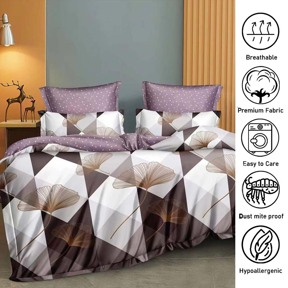 King Bedding Set 6 PCs with Duvet Cover 220x240 – Fits Double Bed Sheet Size (6FS57)