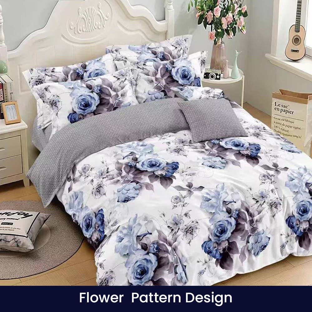 طقم سرير كينج مع غطاء لحاف 220 × 240 – طقم ملاءات سرير ملائمة من 6 قطع (6FS54)