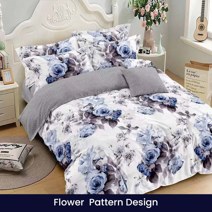 طقم سرير كينج مع غطاء لحاف 220 × 240 – طقم ملاءات سرير ملائمة من 6 قطع (6FS54)