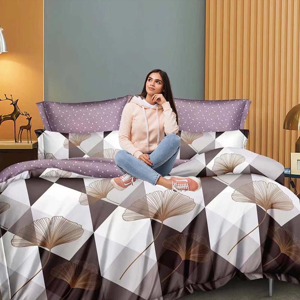 King Bedding Set 6 PCs with Duvet Cover 220x240 – Fits Double Bed Sheet Size (6FS57)