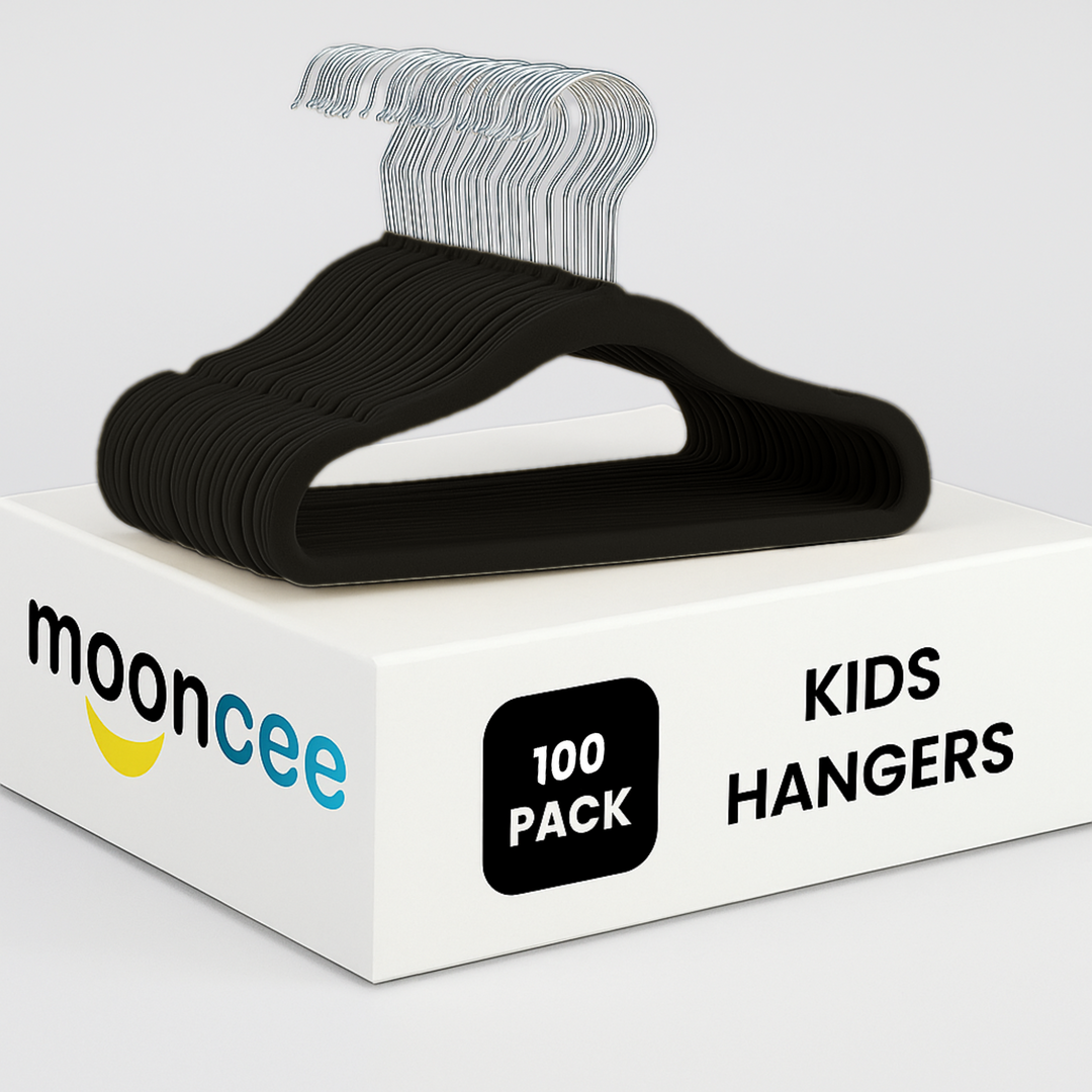 Premium Kids Velvet Hangers- Non-Slip, Ultra-Thin Clothes Hangers with 360° Swivel Hook