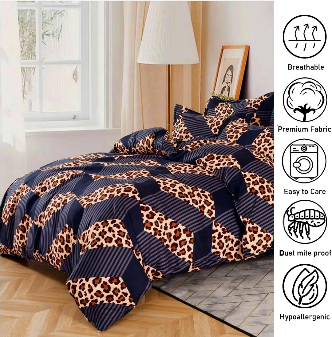 طقم سرير مكون من 6 قطع مع طقم لحاف مقاس كينج 220 × 240، وغطاء وسادة، طقم فراش كينج (MNC3)
