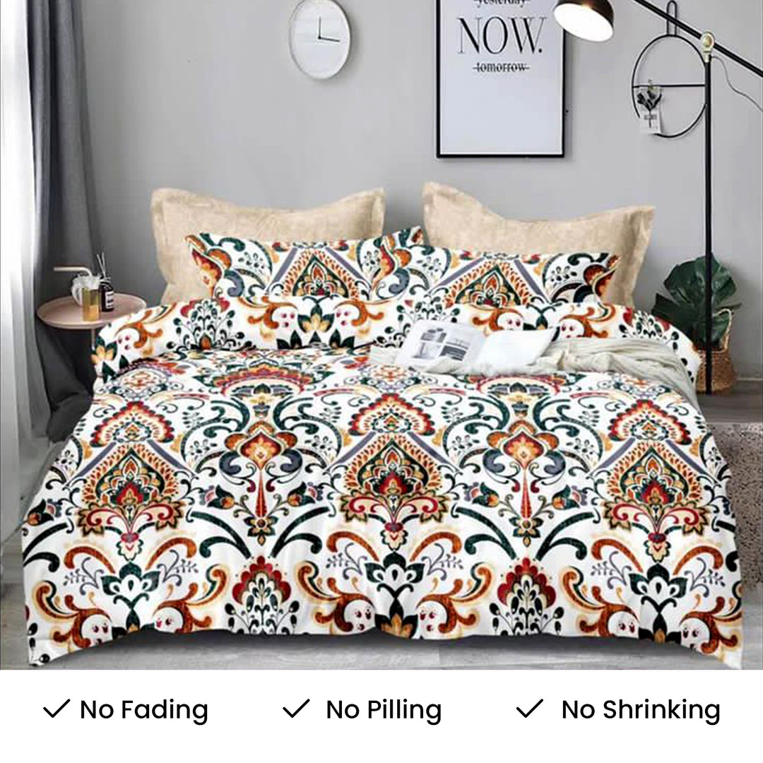 King Size Bed Sheet Set with 220x240 Duvet Cover, 6 PCs Bedding Set (6FS21)