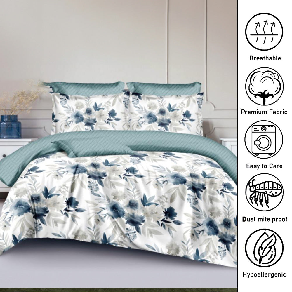 طقم ملاءات سرير كينج سايز، مكون من 6 قطع مع ملاءة مثبتة وغطاء لحاف، 220×240 سم (6FS32)