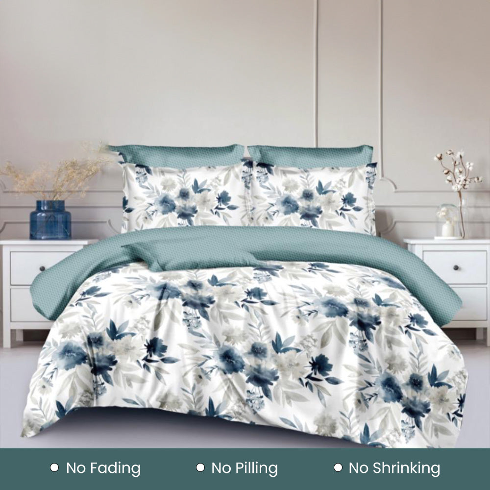 طقم ملاءات سرير كينج سايز، مكون من 6 قطع مع ملاءة مثبتة وغطاء لحاف، 220×240 سم (6FS32)