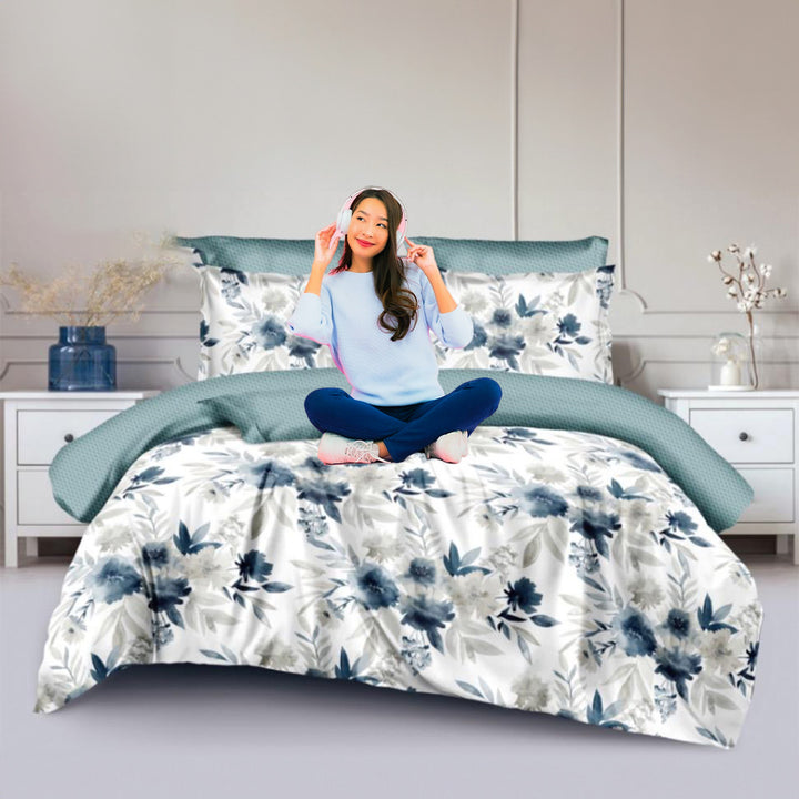 طقم ملاءات سرير كينج سايز، مكون من 6 قطع مع ملاءة مثبتة وغطاء لحاف، 220×240 سم (6FS32)