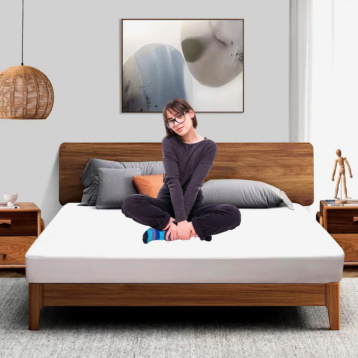 King Fitted Sheet 180x200 cm – 144 TC, 100% Long Staple Cotton, Soft & Breathable (White)