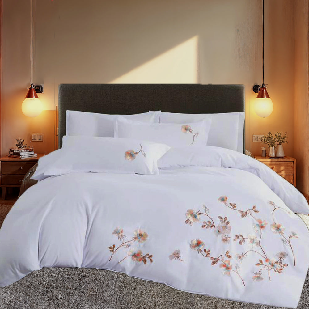 Bed Sheet Set with Duvet Cover 220x240 Hotel Quality 6 PCs Bedding Set (6ES4)