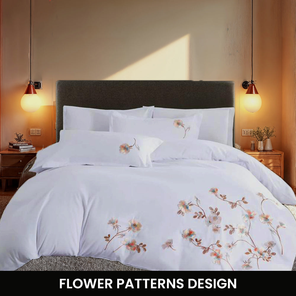 Bed Sheet Set with Duvet Cover 220x240 Hotel Quality 6 PCs Bedding Set (6ES4)