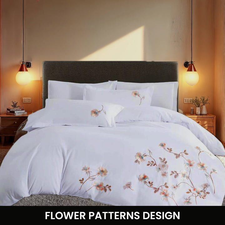 Bed Sheet Set with Duvet Cover 220x240 Hotel Quality 6 PCs Bedding Set (6ES4)