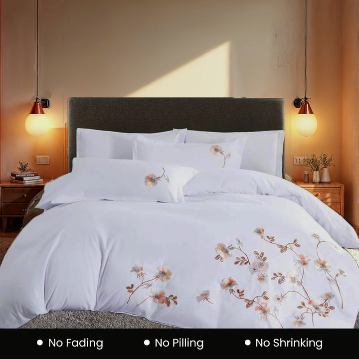Bed Sheet Set with Duvet Cover 220x240 Hotel Quality 6 PCs Bedding Set (6ES4)