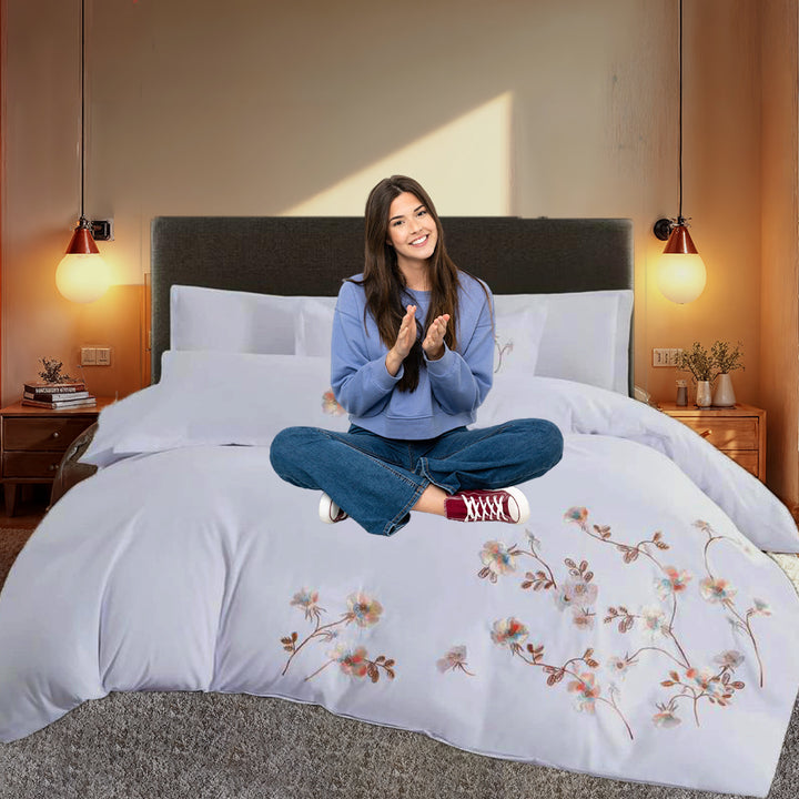 Bed Sheet Set with Duvet Cover 220x240 Hotel Quality 6 PCs Bedding Set (6ES4)