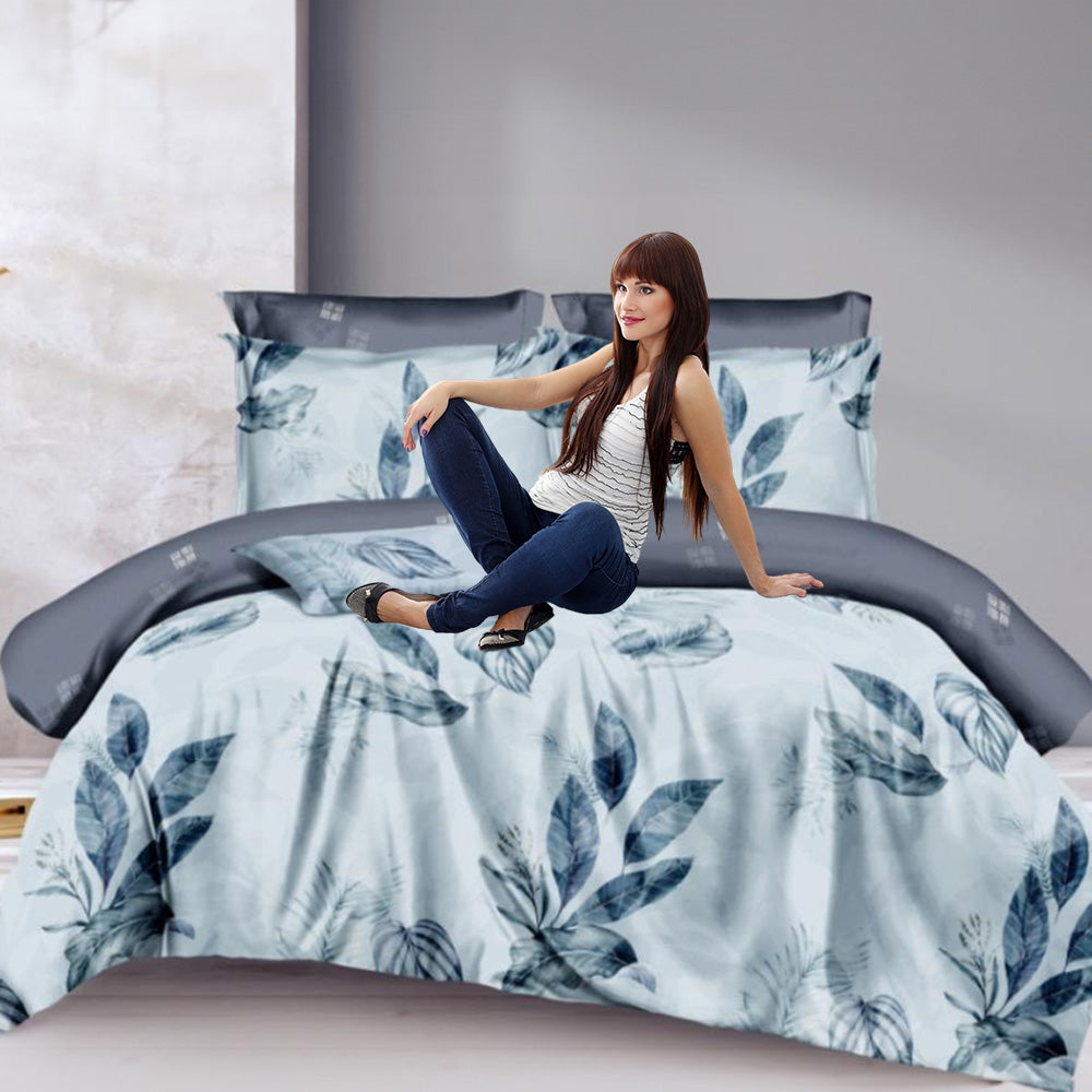 طقم غرفة نوم كينج، 6 قطع، مع غطاء لحاف، 220×240، وملاءات سرير كينج (6FS4)