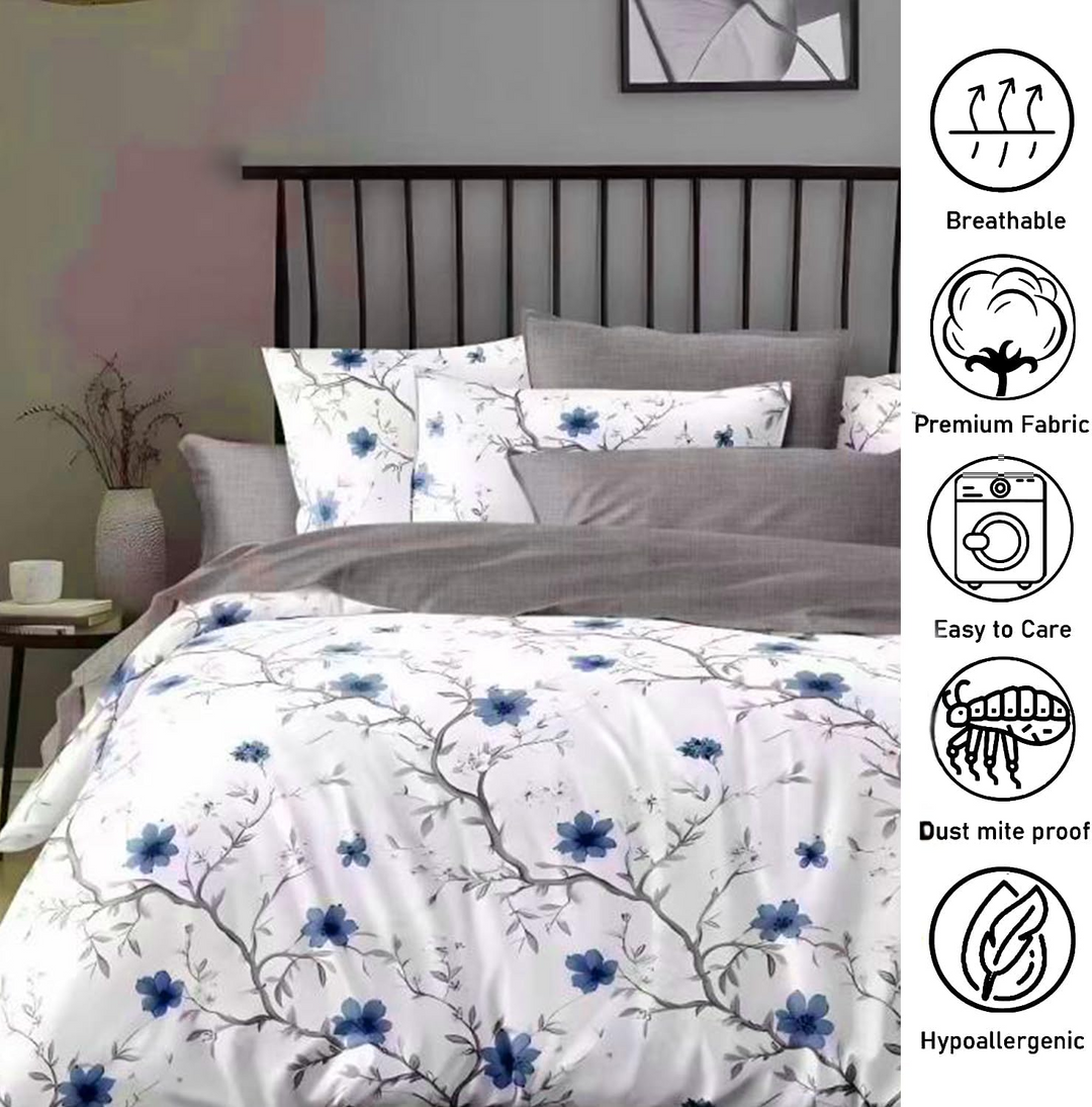Hotel Quality Bedsheet Set with Duvet Cover 220x240, 6 PCs Premium Bed Set (6FS39)
