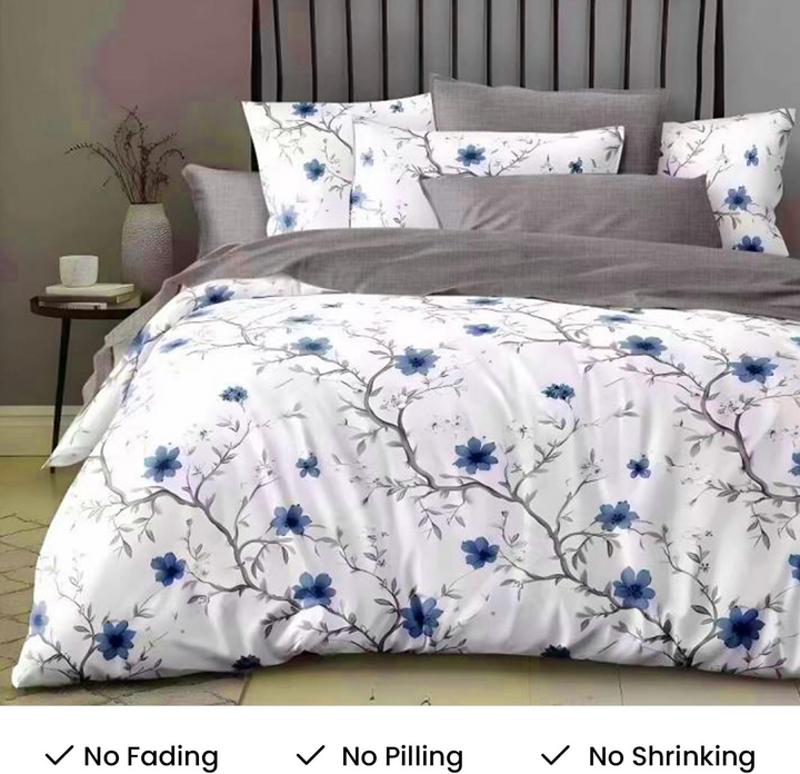 Hotel Quality Bedsheet Set with Duvet Cover 220x240, 6 PCs Premium Bed Set (6FS39)