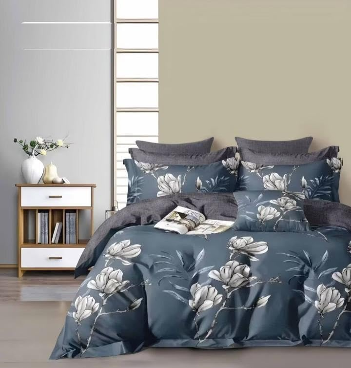 6 PCs King Bed Sheet Set With Fitted Sheet Duvet Cover 220x240, King Bed Set (6FS38)
