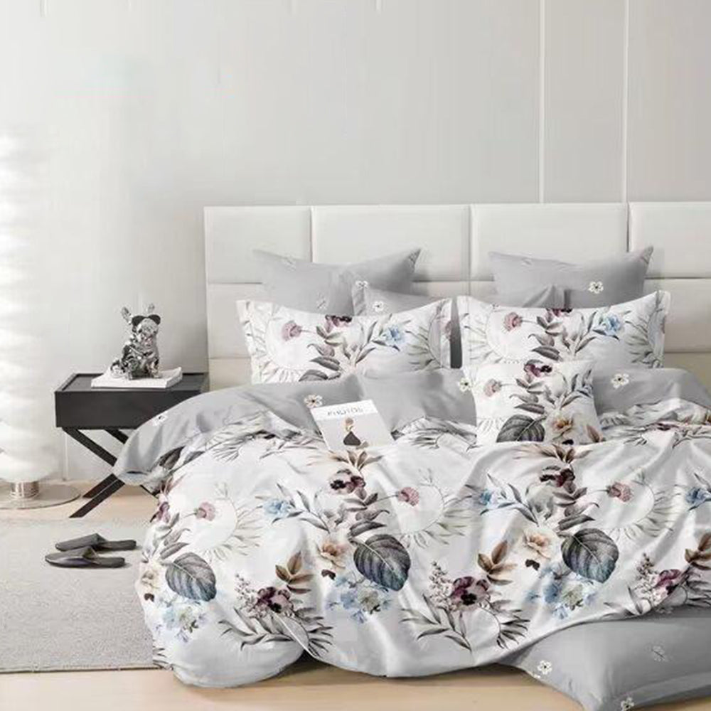 طقم سرير كينج 6 قطع مع غطاء لحاف 220 × 240، وغطاء وسادة (MNC8)