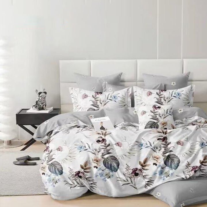 طقم سرير كينج 6 قطع مع غطاء لحاف 220 × 240، وغطاء وسادة (MNC8)