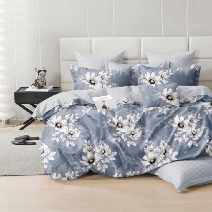 King Bedding Set with Duvet Cover 220x240 & 6 PCs King Bed Sheets (6FS23)