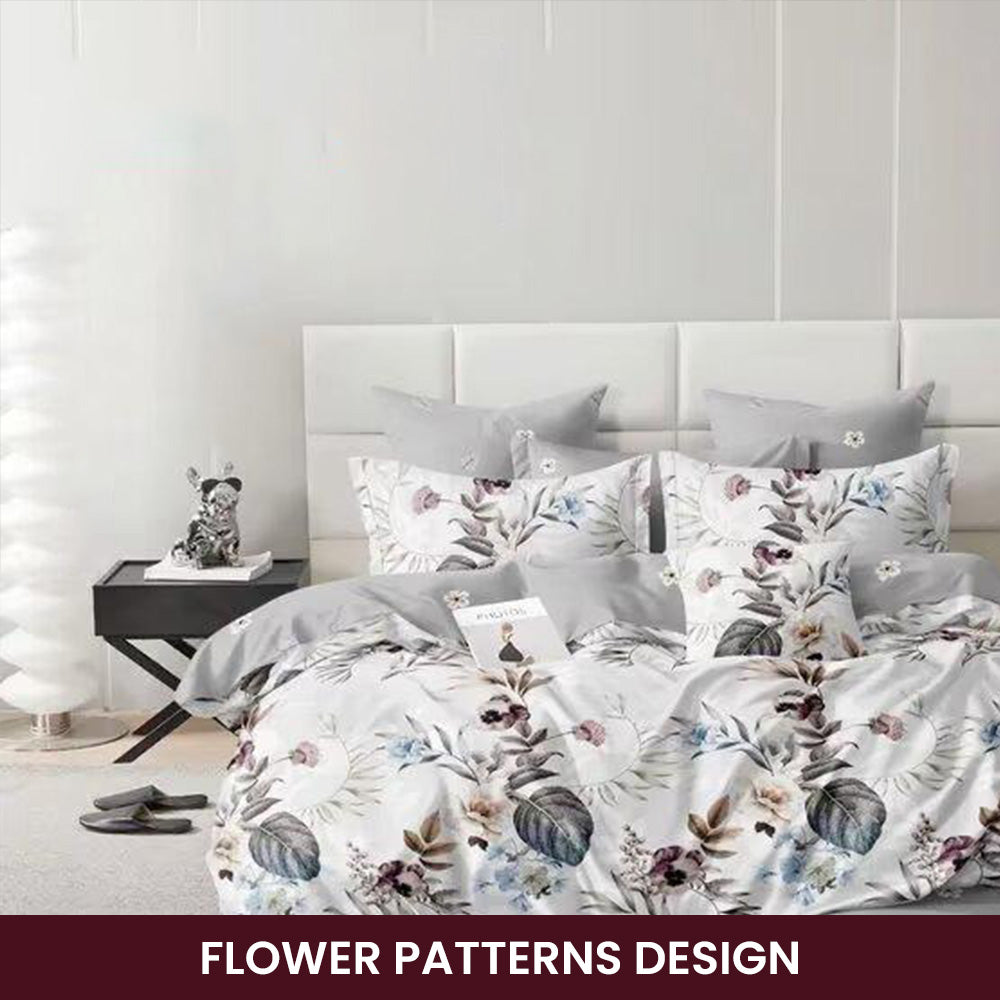 طقم سرير كينج 6 قطع مع غطاء لحاف 220 × 240، وغطاء وسادة (MNC8)